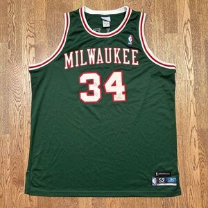 Reebok Milwaukee Bucks Ray Allen Hardwood Classics Authentic Jersey Mens 52